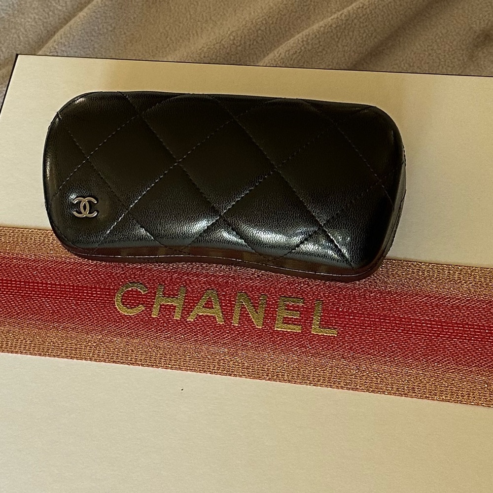 Chanel Black Leather Glasses Case